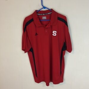 Adidas Red and Black NC State Wolfpack Polo Shirt Size XL